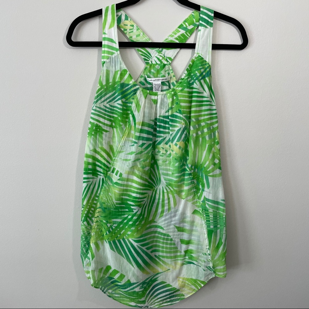Diane von Furstenberg Palm Frond Leaf Tank Top